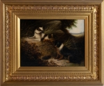 Stamp of Feldman International Auctions » Tableaux du XIXs / 19th Century Paintings Ecole anglaise du XIXème siècle. Deux chiens dans la nature