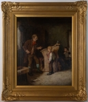 Stamp of Feldman International Auctions » Tableaux du XIXs / 19th Century Paintings LANGLOIS Mark William (1848-1924). Le Maître et son élève
