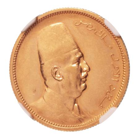 Egypt King Fuad I 100 pi. AH 1340/1922, Au 8.5 g.