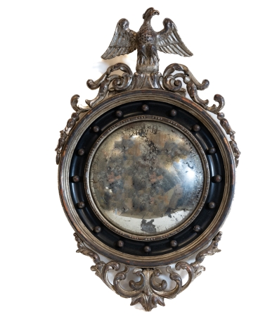 Stamp of Feldman International Auctions » Mobilier, Objets d'Art & Design / Furniture, Objets d'Art & Design Angleterre. Miroir en bois doré et peint. Fin XIXème siècle