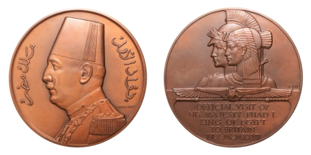 Stamp of Coins » Africa » Egypt Egypt, medals, 1927, Official Visit of Fuad I to Britain.