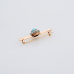Stamp of Feldman International Auctions » Bijoux - Haute Joaillerie / Jewellery Broche barrette, turquoise et diamants