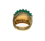 Stamp of Feldman International Auctions » Bijoux - Haute Joaillerie / Jewellery BAGUE GODRONS EN OR JAUNE 750ornée de de quatre lignes