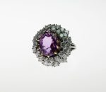 Stamp of Feldman International Auctions » Bijoux - Haute Joaillerie / Jewellery BAGUE SAPHIR ROSE ET DIAMANTS