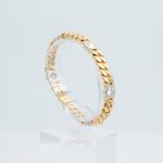 Stamp of Feldman International Auctions » Bijoux - Haute Joaillerie / Jewellery BRACELET MAILLE GOURMETTE EN OR JAUNE 750 AVEC 5 DIAMANTS