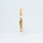 Stamp of Feldman International Auctions » Bijoux - Haute Joaillerie / Jewellery BRACELET MAILLE GOURMETTE EN OR JAUNE 750 AVEC 5 DIAMANTS