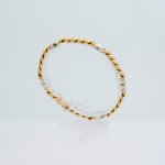 Stamp of Feldman International Auctions » Bijoux - Haute Joaillerie / Jewellery BRACELET MAILLE GOURMETTE EN OR JAUNE 750 AVEC 5 DIAMANTS