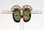 Stamp of Feldman International Auctions » Bijoux - Haute Joaillerie / Jewellery BOUCLES D'OREILLES EMERAUDESEn or 750 serties d'émeraudes