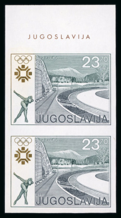 Stamp of Olympics » 1984 Sarajevo Yugoslavia: 1983 Sarajevo Winter Olympics 4D to 23.70(D) set of 6 in imperf. top marginal pairs