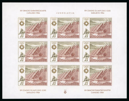 Stamp of Yugoslavia Yugoslavia: 1983 Sarajevo Winter Olympics set of 6 in imperf. miniature sheets