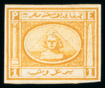 Stamp of Egypt » 1864-1906 Essays 1867, Penasson of Alexandria, 1pi vignette of Sphinx before pyramids