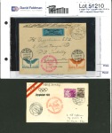 Stamp of Olympics » 1936 Berlin » Special Postmarks 1936 Berlin, group of covers incl. Hindenburg Zeppelin group of 16 Olympiafahrt covers