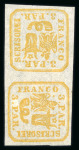 Stamp of Romania » United Principalities 1862-1864 3pa orange yellow, attractive specialised assembly