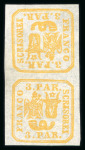 Stamp of Romania » United Principalities 1862-1864 3pa orange yellow, attractive specialised assembly