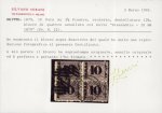 Stamp of Egypt » 1879 Surcharges 1879 10pa on 2 1/2pi violet perforation 12 1/2, used block of four