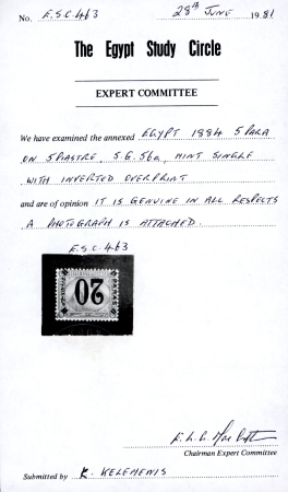 1884 Fourth Issue 20pa surcharge on 5pi, inverted surcharge
