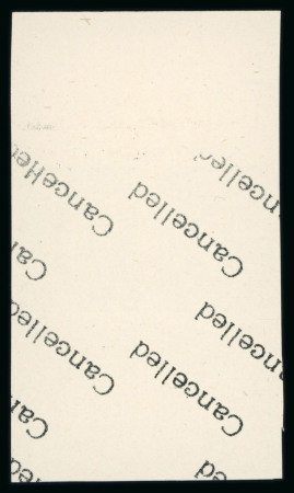 1936 King Fouad, 4m blue-green imperforate proof with "Cancelled" on reverse in top marginal block of four