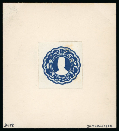 Stamp of Egypt » Postal Stationery 1923-24 De la Rue essay for the stationary envelopes, 4m in dark blue