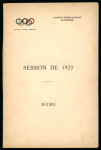 Stamp of Olympics » Pierre de Coubertin and the IOC 1923 IOC Session in Rome report, 32pp, in French