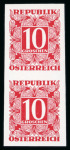 Stamp of Austria » 2nd. Republic 1949 Austria postage due, the 11 stamps known in imperforate