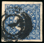 Stamp of Denmark 1851, Denmark 2 RBS Thiele printing, an attractive stamp with very wide margins