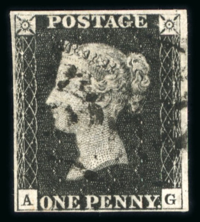Stamp of Great Britain » 1840 1d Black and 1d Red plates 1a to 11 1840 GB 1d black, very fine selection of six Penny Blacks