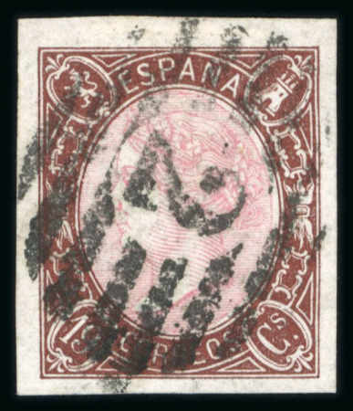 Stamp of Spain 1865 Spain 19 Cuartos brown and rose (Edifil 71), extremely wide-margined
