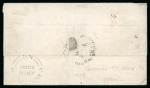 Stamp of Canada » New Brunswick 1860 New Brunswick cover bearing very fine bisect 6d olive-yellow full to wide margins