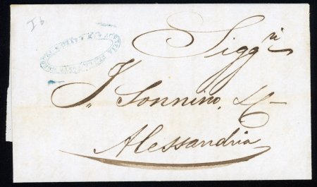 Stamp of Egypt » Posta Europea 1849 (May 9) Folded entire from Cairo to Alexandria,