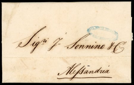 Stamp of Egypt » Posta Europea 1848 (July 5) Folded entire from Cairo to Alexandria,