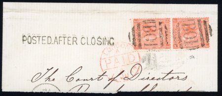 Stamp of Egypt » British Post Offices » Alexandria 1874 Large part cover franked GB 4d orange, plate 13,