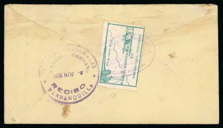 Stamp of Colombia » Airmails 1920, June 2. Commercial cover to Barranquilla bearing