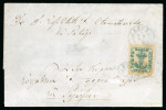 Stamp of Romania » 1858 (1st Nov.) - 1861 Moldavia - Handstruck at Jassy - Imperforate 1858 Rumania 40pa greenish blue on white paper, on cover