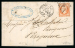 Stamp of France » Empire 1853-1862 1861 40c rouge-orange, Y&T N°16 piquage Susse
