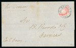Stamp of Venezuela 1871 Venezuela Escuelas 1r rose bisect, 5th printing, on cover to Caracas