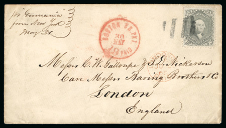 Stamp of United States 1865 United States 24c gray cover to London