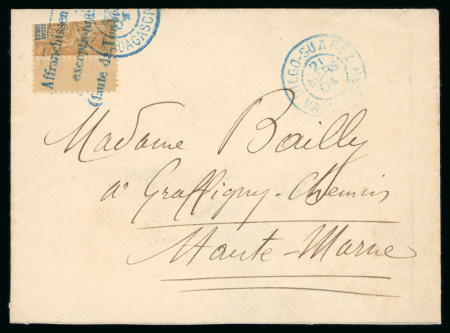 Stamp of Colonies françaises » Diégo-Suarez 1904 Madagascar, Diego Suarez, three letters with bisects of Madagascar