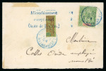 Stamp of Colonies françaises » Diégo-Suarez 1904 Madagascar, Diego Suarez, three letters with bisects of Madagascar