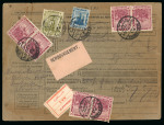 Stamp of Egypt » 1914-1922 Pictorials 1921 (Dec 16) Bulletin d'Expedition card with 1921-22 10m, 20m and six 50m