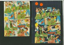 Stamp of Olympics » 1936 Berlin » Other Memorabilia 1936ca. Die-cut illustrated sporting Olympic scenes by FAS, two complete and two in two halves, images incl. torch runner holding the Berlin Olympic torch