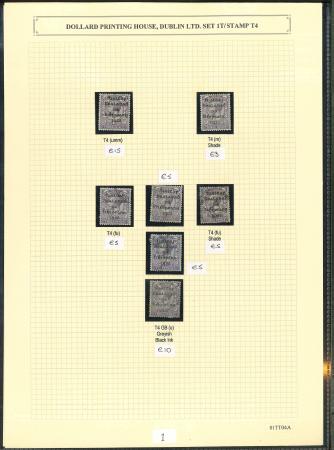 Stamp of Ireland » 1922 (Feb) Dollard Overprints (T1-T14) 3d violet, mint nh, mint, and used specialised assembly