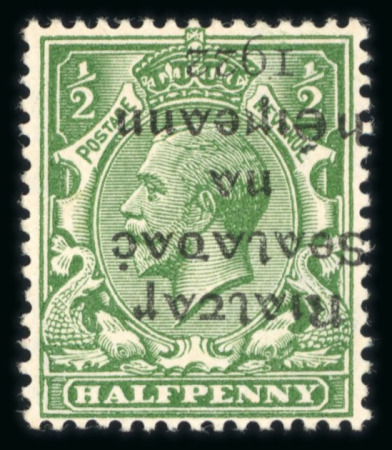 Stamp of Ireland » 1922 (Feb) Dollard Overprints (T1-T14) 1/2d green, mint single, showing overprint inverted