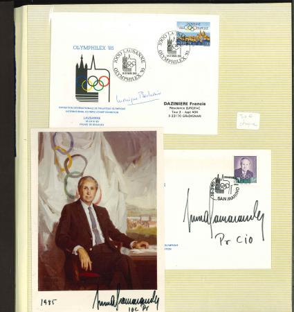 Stamp of Olympics » Collections & Miscellaneous Lots 1925-92, collection of autographs and covers from IOC Congress/Sessions in an album