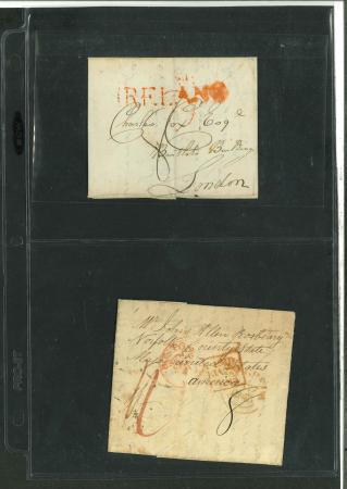 Stamp of Ireland » Collections 1777-1862, group of 10 covers incl. 1800 cover with large "IRELAND" hs