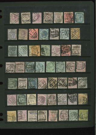 Stamp of Ceylon » Collections 1857-1937, small collection of cancels incl. 5 pages