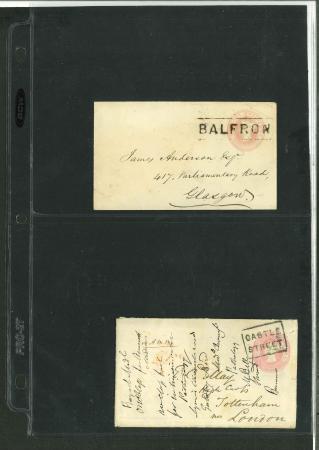 Stamp of Great Britain » Collections Scottish Cancellations: 1854-58, Group of Scots Local cancels on 17 covers and 1 front