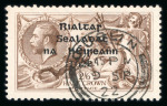 Stamp of Ireland » 1922 (Jul-Nov) Thom Overprints (T25-T41) 2s6d grey-brown, used single neatly struck with DUBLIN/9.SP.22 cds, with perfect "R" in CROWN