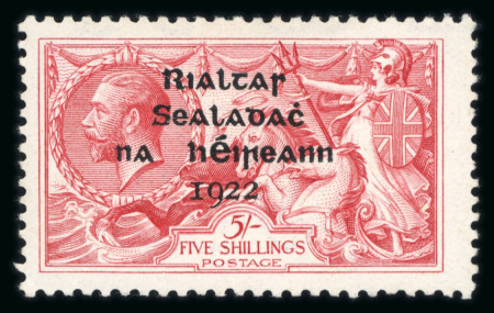 Stamp of Ireland » 1922 (Jul-Nov) Thom Overprints (T25-T41) 5s pale rose red, mint single, showing short third