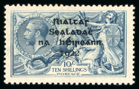 Stamp of Ireland » 1922 (Jul-Nov) Thom Overprints (T25-T41) 10s dull grey-blue, mint single, with broken "S" in