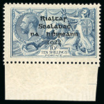 Stamp of Ireland » 1922 (Jul-Nov) Thom Overprints (T25-T41) 10s dull grey-blue, mint bottom sheet marginal single,